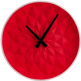 18-302 Часы настенные керамические, круглые, размер 25.5*25.5*5.5 см, красные (Китай), шт