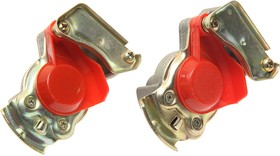452 200 011 0 (красная) (V), Головка соединительная тормозной системы прицепа 22мм (груз.авто) красная комплект с/б