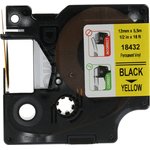 18432, Black on Yellow Label Printer Tape, 5.5 m Length, 12 mm Width