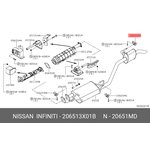 206513X01B, Крепление глушителя NISSAN NAVARA (D40) (2005 )