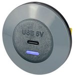 PVP WP CFF, Charger, Front Fitting, IP65, Car, 2x USB-C, 2.5A, 13W, Black / Grey