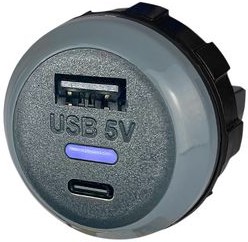 PV PRO AC, Charger, Car, 2x USB-A / USB-C, 3.6A, 13W, Black / Grey