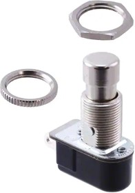 Фото 1/2 110-P, Pushbutton Switches 1-pole, OFF - ON, 3A/6A 250VAC/125VAC not HP rated, Non-Illuminated Pushbutton Pushbutton Switch with Solder Lug