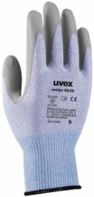 6051609, Unidur Blue Elastane, HPPE, Polyamide Cut Resistant Work Gloves, Size 9, Large, Polyurethane Coating