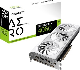 Фото 1/10 Видеокарта GIGABYTE NVIDIA GeForce RTX 4060 GV-N4060AERO OC-8GD 8ГБ Aero, GDDR6, OC, Ret