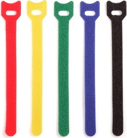 Хомут-липучка (стяжка) 150х12 мм, 5 шт., черный, синий, красный, желтый, зеленый PL9600