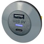 PVP WP AC FF, Charger, Front Fitting, IP65, Car, 2x USB-A / USB-C, 3.6A, 13W ...