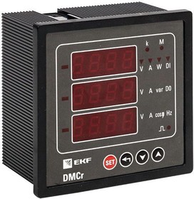 Фото 1/7 Прибор измерительный цифровой комбинир. DMCr с интерфейсом RS-485 на панель 96x96 (квадратный вырез) PROxima EKF DMC-963r