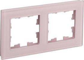 Фото 1/2 IEK BRITE DECOR Розовый матовый стекло Рамка 2-мест. РУ-2-2-Бр