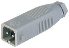 Фото 1/2 6181 STAS 200 V0 grau, ST IP54 Grey Cable Mount 2P + E Industrial Power Plug, Rated At 16A, 230 V