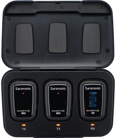 Фото 1/10 Saramonic Blink500 ProX B2R (TX+TX+RX) радиостистема приемник и 2 передатчика с кейсом-зарядкой