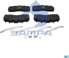 096.620-01, Колодки тормозные VOLVO RENAULT дисковые (250х108х29мм) (4шт.) SAMPA