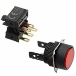 A165-TRA-1, Pushbutton Switches SPDT ALT ROUND RED IP65