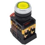 Button ABLFS-22 yellow d22mm neon/220V 1c+1p (ANDELI)