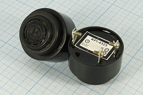 Фото 1/2 Зуммер пьезоэлектрический с генератором, размер 43x33, напряжение 6~28В, частота 2.9кГц, контакты 3T, KPI-4323, KEPO