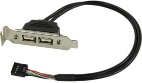 ORIENT C026, Планка портов в корпус 2xUSB 2.0, Low Profile, длина кабеля 30см, oem (30826)