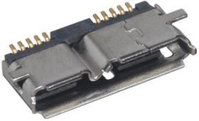 897-10-010-40-300002, USB Connectors MICRO USB 3.0,TYPE B HORZ SMT, T/R