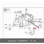 Буфер крепления звукогенератора MERCEDES-BENZ A1249880011