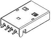 Фото 1/7 48037-1000, USB Connectors TYPE A RA SHLDED PLG SMT AU