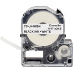 Картридж Cactus CS-LK4WBN, 12мм, черный шрифт, белый фон, 9м ( CS-LK4WBN