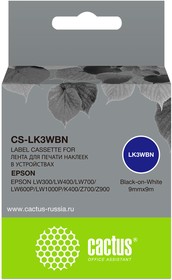 Фото 1/7 Картридж ленточный Cactus CS-LK3WBN черный для Epson LW300/LW400/LW700/LW600P/ LW1000P/K400/Z700/Z900