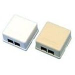 30-5298ABW, Modular Connectors / Ethernet Connectors WHITE 2 PORT BOX
