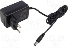 64976, Power supply: switched-mode; plug; 12VDC; 18W; Plug: EU; 86%; black