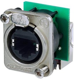 Фото 1/2 NE8FDP-R, Modular Connectors / Ethernet Connectors RECP CAT5e D series 90 Deg fdthrough, Ni