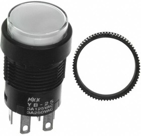 YB25CKW01-2CF24-JB, Pushbutton Switches ON(ON) RND BUSH MNT 24V RED/GRN LED