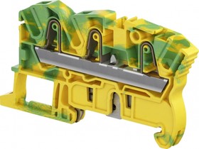 Клемма ZK4-PE-3P/6 пружинный зажим, для заземления, 3 контакта, 480А/1с, ж./зеленый