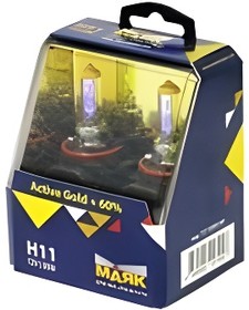 Лампа 12V H11 55W +60% PGJ19-2 Маяк Active Gold 2 шт. DUOBOX 72110AG+60