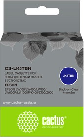Фото 1/7 Картридж ленточный Cactus CS-LK3TBN черный для Epson LW300/LW400/LW700/LW600P/ LW1000P/K400/Z700/Z900