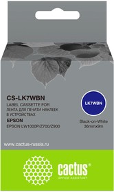 Фото 1/9 Картридж ленточный Cactus CS-LK7WBN черный для Epson LW1000P/Z700/Z900
