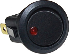 905476, Клавиша 12V 20А круглая черная с красной LED подсветкой (3конт.) ON-OFF TM Nord YADA