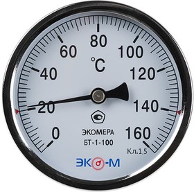 Биметаллический термометр ЭКОМЕРА БТ-1-100-160С-L80