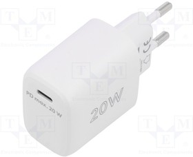 65406, Power supply: switched-mode; plug; 5VDC; 20W; Plug: EU; Out: USB C