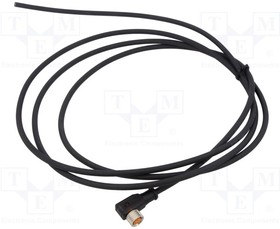 0806 03 L1 300 2M, Соединительный кабель; M8; PIN: 3; угловой; 2м; вилка; 4А; LED; IP67