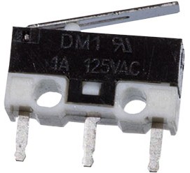 Фото 1/2 DM1-04P-30G-G, микропереключатель с лапкой 125В 1A