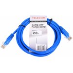 Патч-корд литой "Telecom" UTP кат.5е 2,0м синий  NA102-L-2M