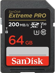 Фото 1/5 Карта памяти 64Gb SD SanDisk Extreme Pro (SDSDXXU-064G-GN4IN)