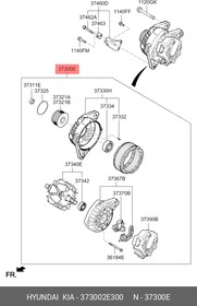 37300-2E300, Генератор HYUNDAI i40 (12-),ix35 (13-) KIA Soul (13-) (120A,13.5V) OE