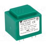 TEZ2.5/D230/18V, Трансформатор: залитый, 2,5ВА, 230ВAC, 18В, 138,8мА, PCB, IP00, 100г