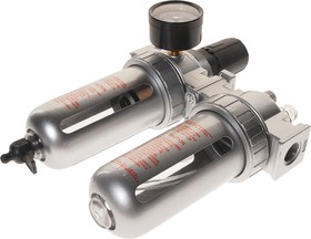 Блок подготовки воздуха (лубрикатор+осушитель) 3/8 с пласт. переключателем, макс.давление 150 PSI(10 Bar), 2500 л/мин, 5~60, объем 125 мл JT