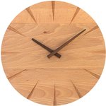 WD200919 Wall clock, round, body color brown, wood, ø30cm, power supply 1 battery