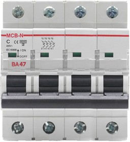 Фото 1/2 Модульный автоматический выключатель ВА47-MCB-N-4P-C25-AC