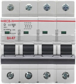 Фото 1/5 Модульный автоматический выключатель ВА47-MCB-N-4P-D6-AC