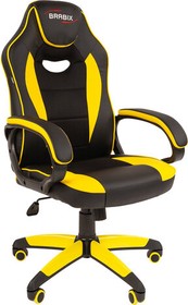 Фото 1/10 Кресло компьютерное BRABIX "Blaze GM-162", TW/экокожа, черное/желтое, 532579, 7083507