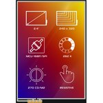 4DLCD-24320240-RTP-IPS TFT LCD Colour Display / Touch Screen, 2.4in, 240 x 320pixels