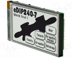 EA EDIP240J-7LWT, Дисплей: LCD, графический, 240x128, FSTN Positive, черный, LED