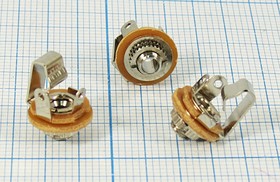 Гнездо Audio Jack моно 2.5мм на панель, 167 гн 2,5моно\2C\пан М4\мет\\AJ-543\